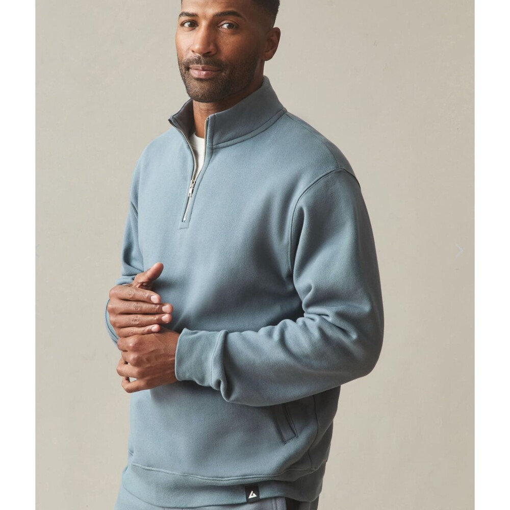 American Giant Sweatshirt Mens 2XL Midweight Half Zip Stormy Weather Cotton NEW